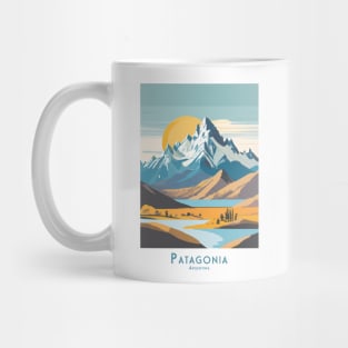 Majestic Patagonia Sunrise Vintage Travel Poster Mug